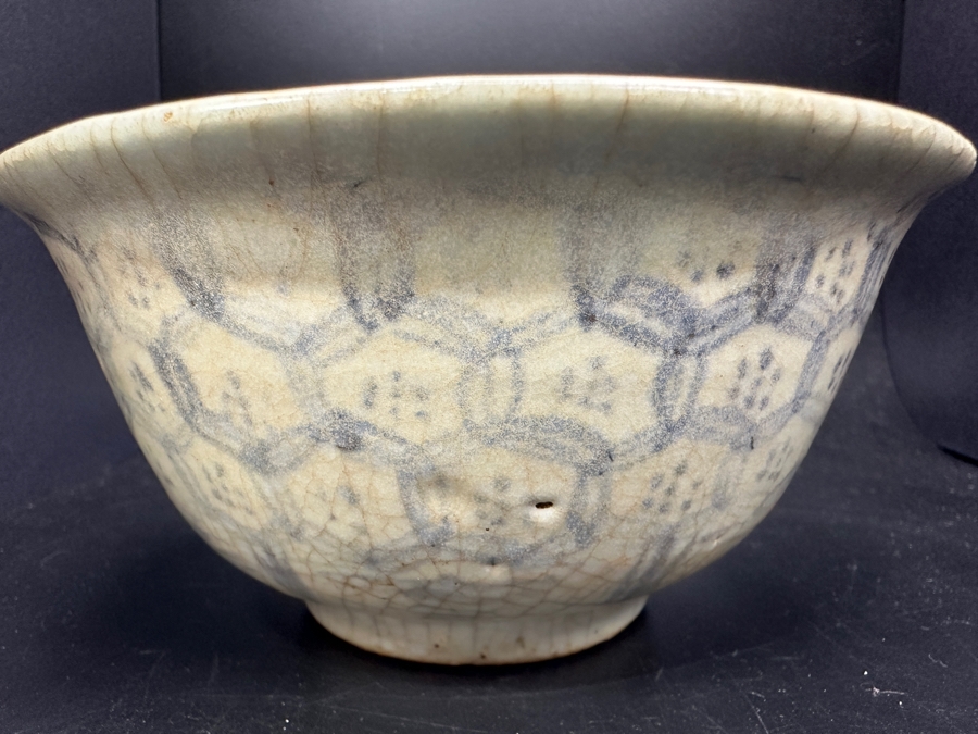 Antique Chinese Hand Painted Blue And White Porcelain Bowl Perhaps From Cheng Te 1506-1521 Ming Dynasty 5.75'W X 2.75'H [Photo 12]