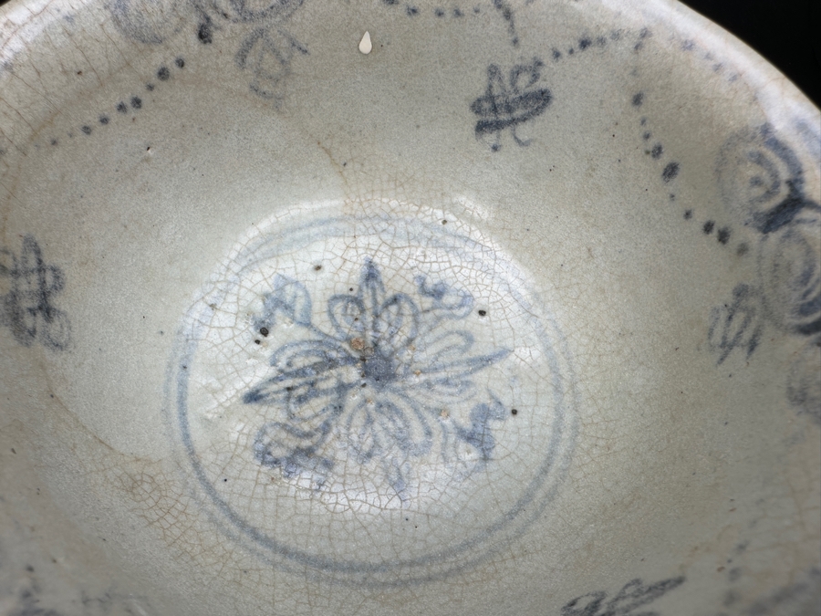 Antique Chinese Hand Painted Blue And White Porcelain Bowl Perhaps From Cheng Te 1506-1521 Ming Dynasty 5.75'W X 2.75'H [Photo 9]