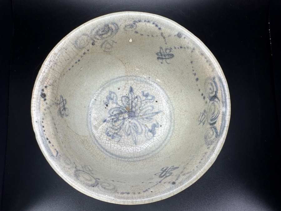 Antique Chinese Hand Painted Blue And White Porcelain Bowl Perhaps From Cheng Te 1506-1521 Ming Dynasty 5.75'W X 2.75'H [Photo 8]