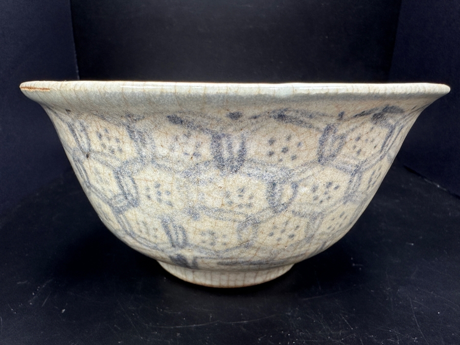 Antique Chinese Hand Painted Blue And White Porcelain Bowl Perhaps From Cheng Te 1506-1521 Ming Dynasty 5.75'W X 2.75'H [Photo 18]
