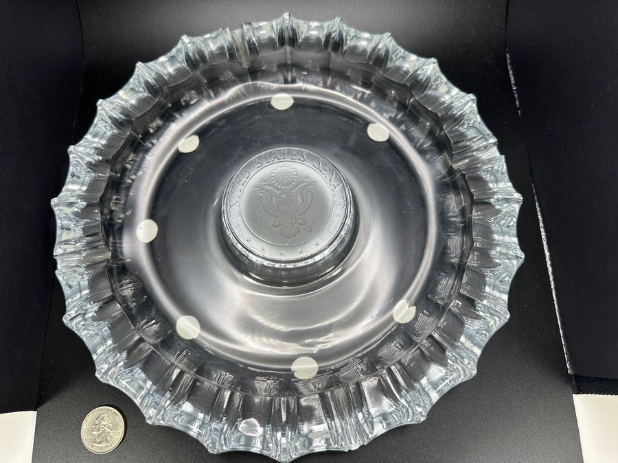 Large Glass United States Senate Ashtray 10'R [Photo 3]