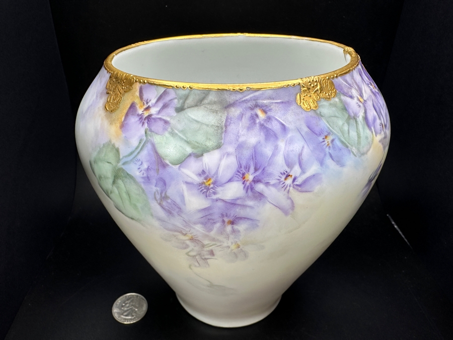 Vintage Hand Painted Rosenthal Bavaria Vase 6.25'H [Photo 3]