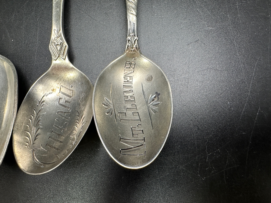 (5) Vintage Sterling Silver Souvenir Spoons 116.6g [Photo 6]