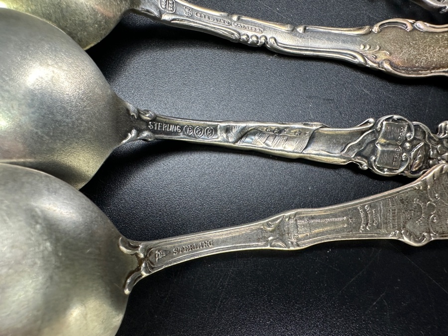 (5) Vintage Sterling Silver Souvenir Spoons 116.6g [Photo 10]