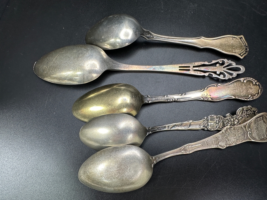 (5) Vintage Sterling Silver Souvenir Spoons 116.6g [Photo 9]