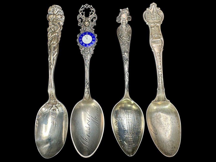 (4) Vintage Sterling Silver Souvenir Spoons 115.8g