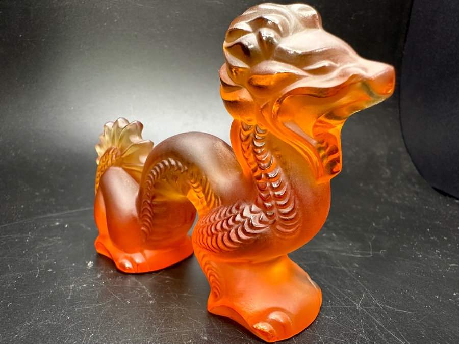 Lalique France Crystal Dragon Figurine 4W X 3H [Photo 3]