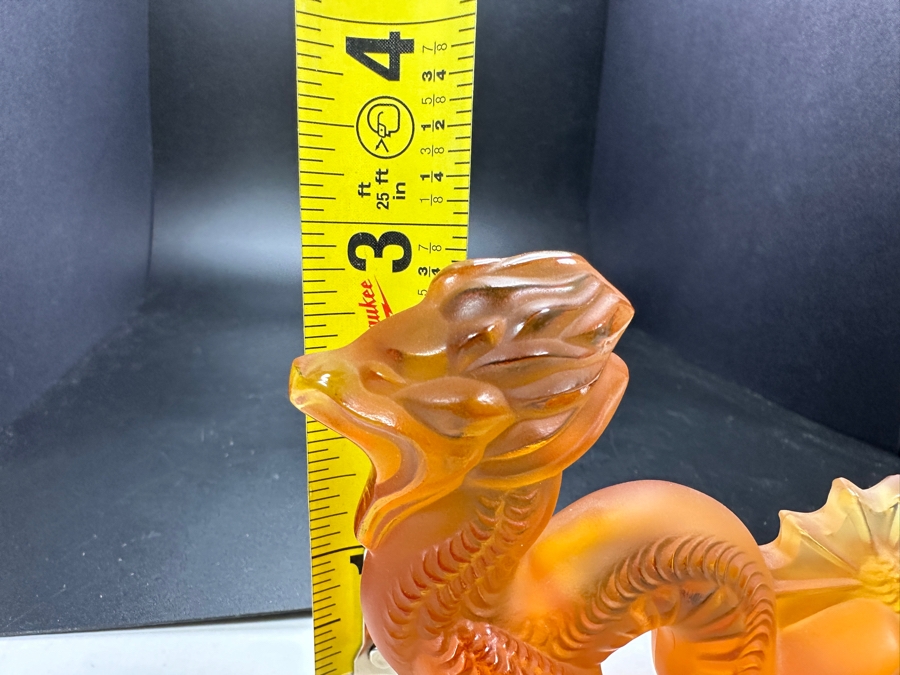 Lalique France Crystal Dragon Figurine 4W X 3H [Photo 8]