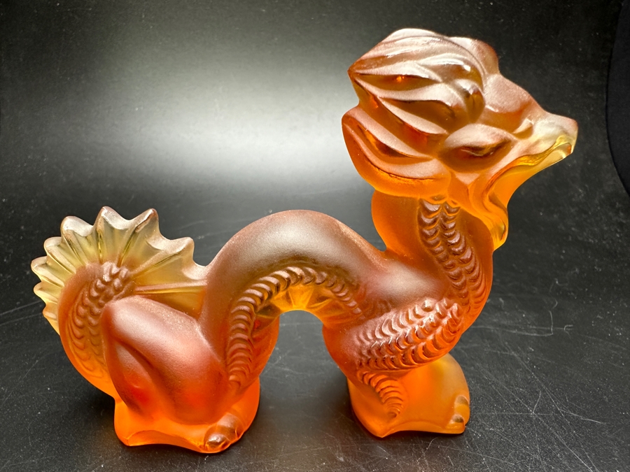 Lalique France Crystal Dragon Figurine 4W X 3H [Photo 2]