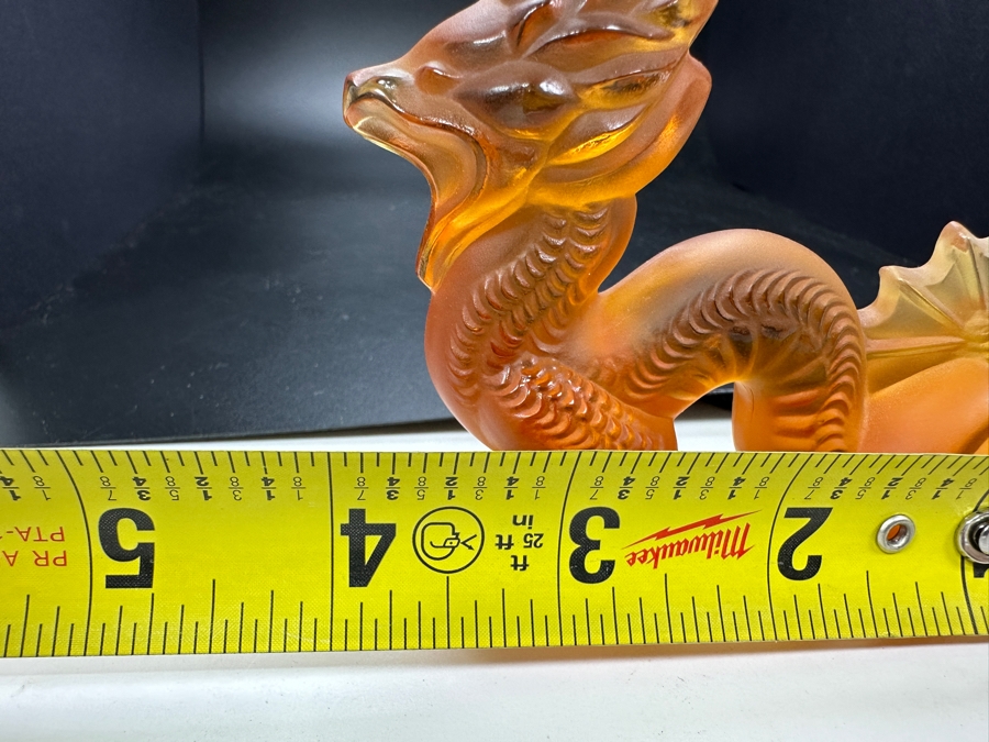 Lalique France Crystal Dragon Figurine 4W X 3H [Photo 7]