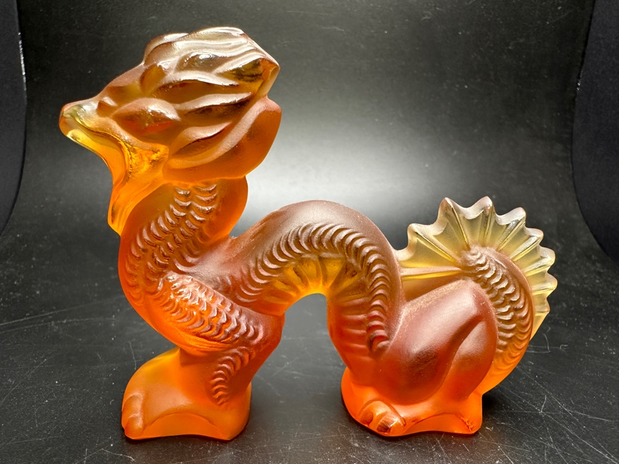 Lalique France Crystal Dragon Figurine 4W X 3H [Photo 4]