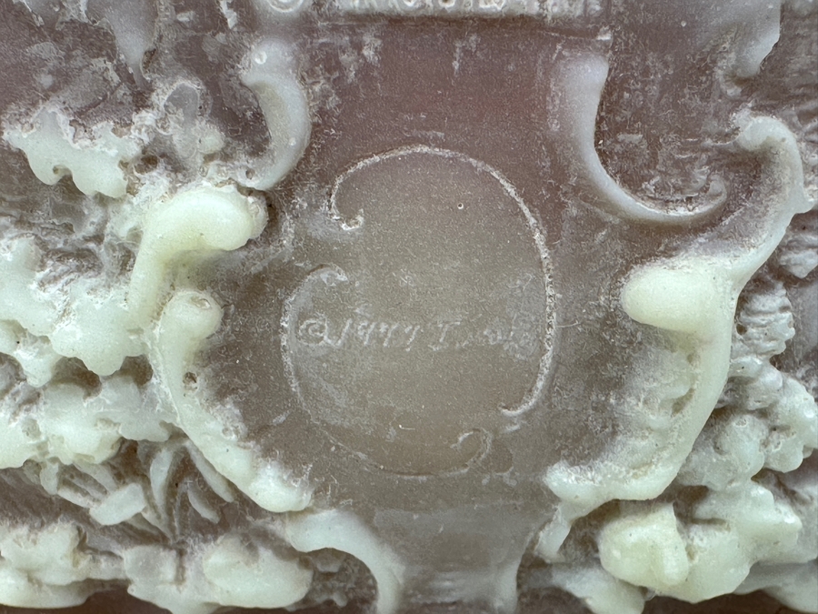 Vintage Incolay Stone Pink Oval Box 7'W [Photo 8]