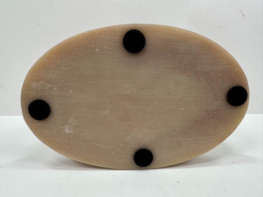 Vintage Incolay Stone Pink Oval Box 7'W [Photo 10]