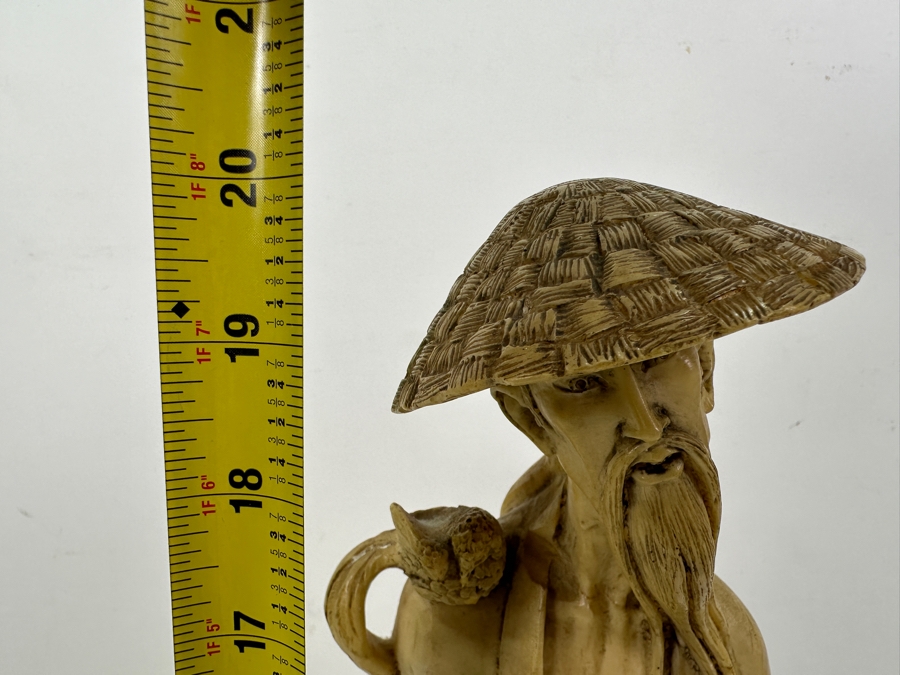 Vintage Asian Resin Elderly Man With Birds Figurine 20'H [Photo 10]