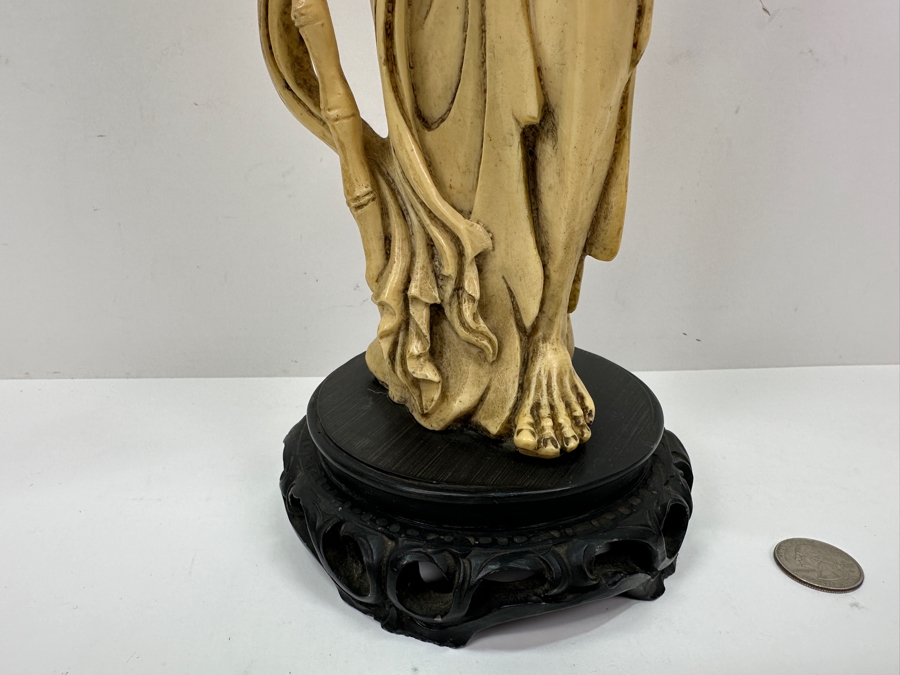 Vintage Asian Resin Elderly Man With Birds Figurine 20'H [Photo 6]