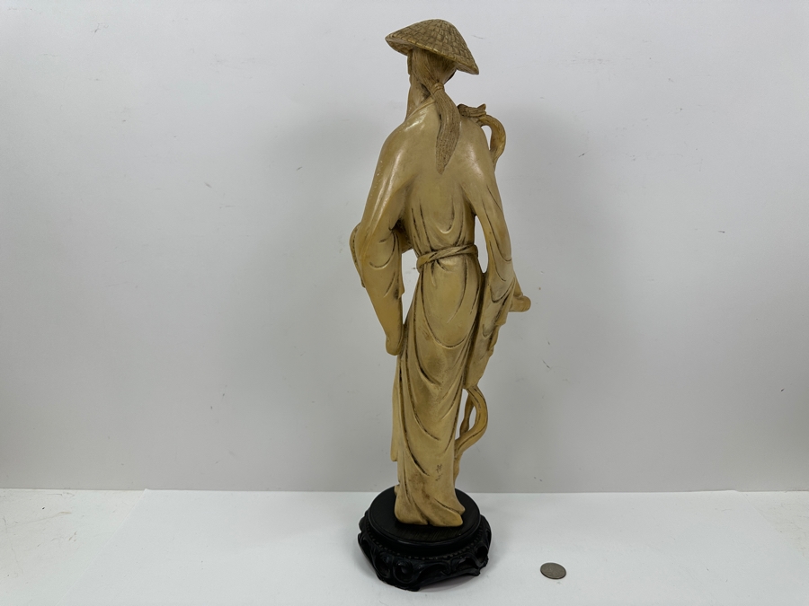 Vintage Asian Resin Elderly Man With Birds Figurine 20'H [Photo 8]