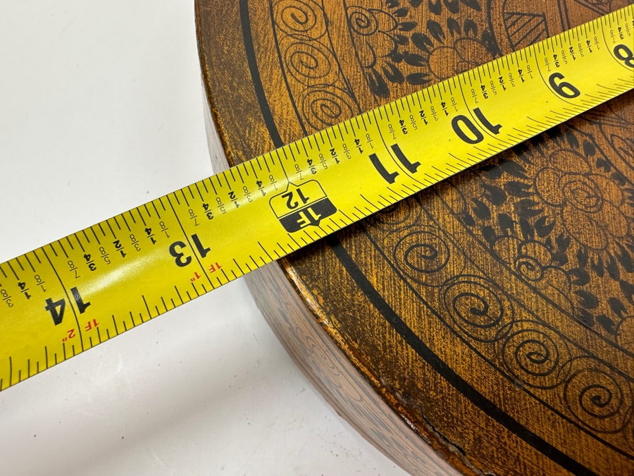 Vintage Chinese Canton Enamel Divided Sweet Meat Dish Set With Round Wooden Footed Box 12.5W X 3 3/8H [Photo 12]