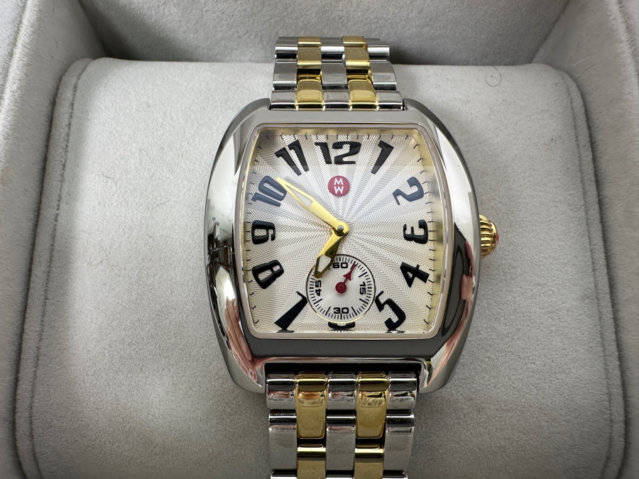 New Michele Urban Two Tone Gold & Silver Ladies Watch With Original Box MWW02A000608 Retails $1,095 [Photo 3]