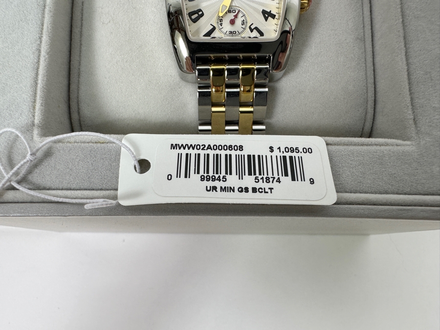 New Michele Urban Two Tone Gold & Silver Ladies Watch With Original Box MWW02A000608 Retails $1,095 [Photo 5]