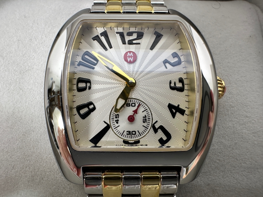 New Michele Urban Two Tone Gold & Silver Ladies Watch With Original Box MWW02A000608 Retails $1,095 [Photo 4]