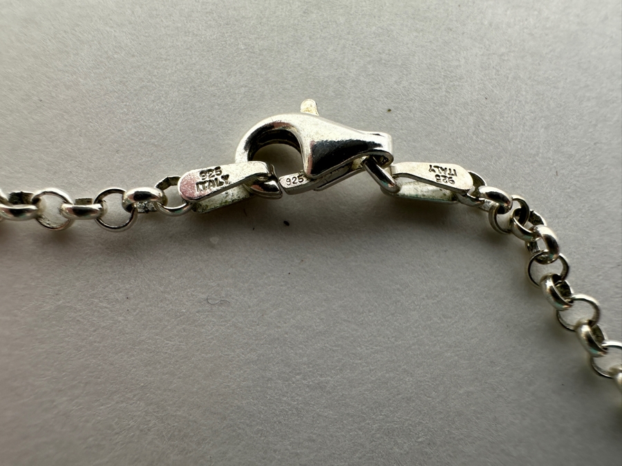 Tiffany & Co Sterling Silver Return To Tiffany Double Heart Tag Pendants With 18' Sterling Silver Chain Necklace 15.1g [Photo 10]