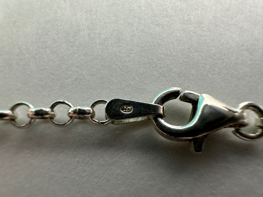 Tiffany & Co Sterling Silver Return To Tiffany Double Heart Tag Pendants With 18' Sterling Silver Chain Necklace 15.1g [Photo 11]