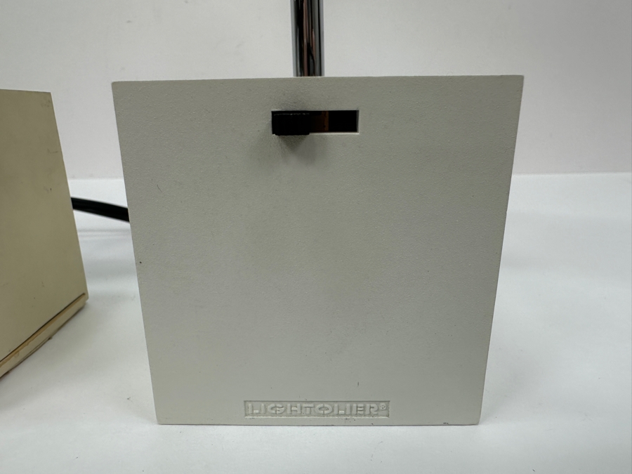 Pair Of White Lytegem Desk Lamps By Michael Lax for Lightolier [Photo 9]