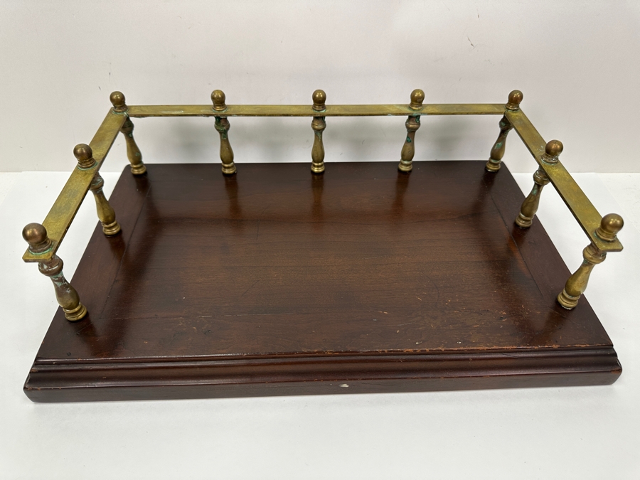 Wooden / Brass Desk Bookstand 18W X 11D X 5.5H [Photo 4]
