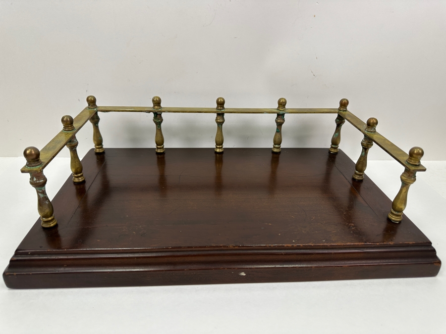 Wooden / Brass Desk Bookstand 18W X 11D X 5.5H [Photo 2]