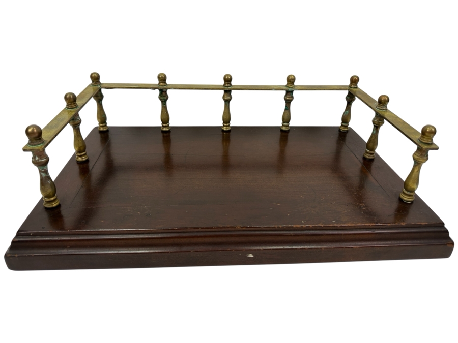 Wooden / Brass Desk Bookstand 18W X 11D X 5.5H [Photo 1]