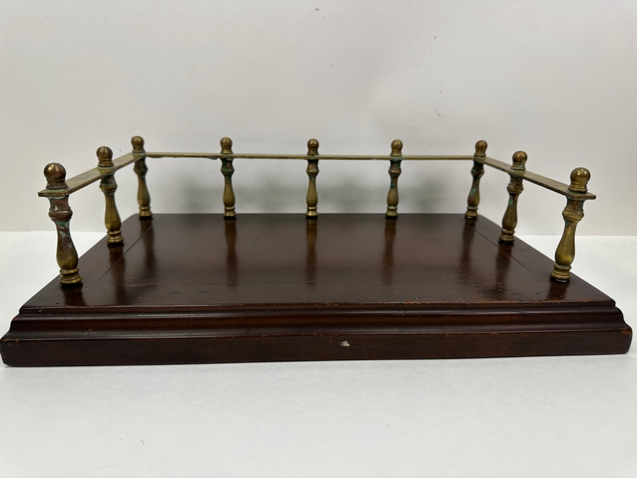 Wooden / Brass Desk Bookstand 18W X 11D X 5.5H [Photo 3]