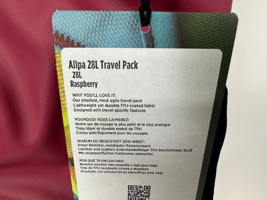 New Allpa 28L Travel Pack Raspberry Backpack Retails $200 [Photo 5]