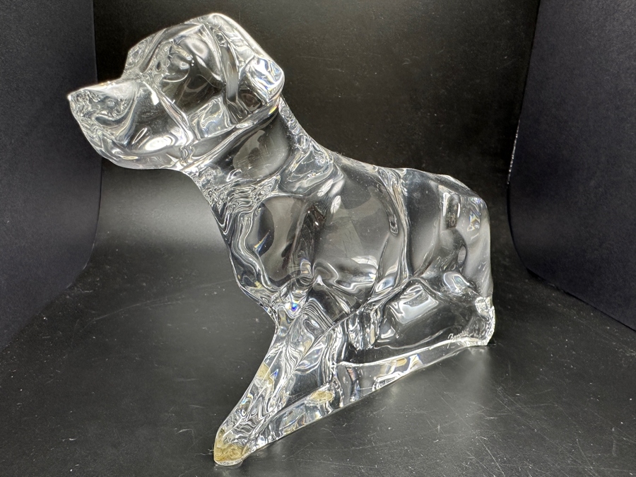 Baccarat France Crystal Labrador Retriever Dog Figurine 7.5W X 4.5H [Photo 5]