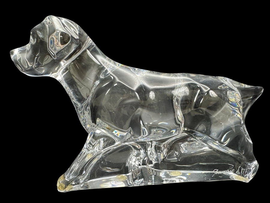Baccarat France Crystal Labrador Retriever Dog Figurine 7.5W X 4.5H [Photo 1]