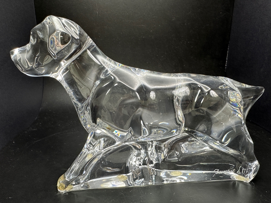 Baccarat France Crystal Labrador Retriever Dog Figurine 7.5W X 4.5H [Photo 2]