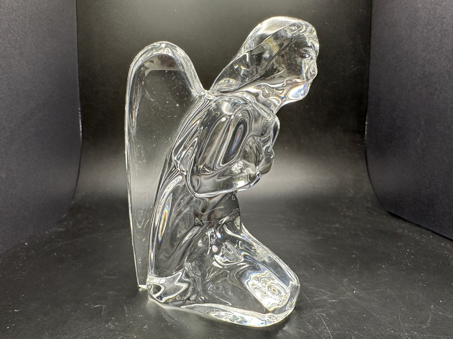 Baccarat France Crystal Kneeling Angel Figurine 4.25H [Photo 3]