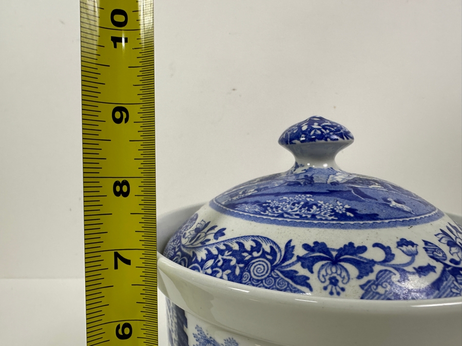Spode England Blue Italian Biscuit Barrel Jar & Lid [Photo 9]