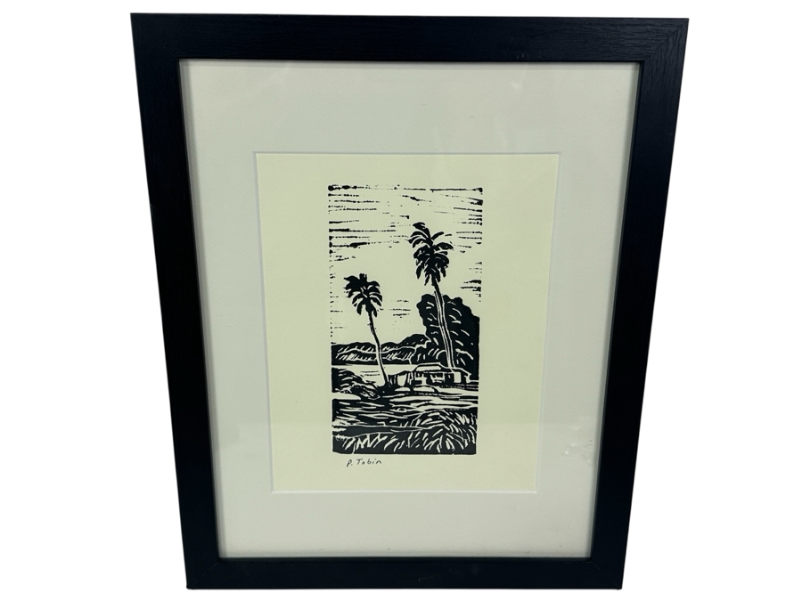 Original Block Print By P. Tobin 11 X 14 Framed [Photo 2]
