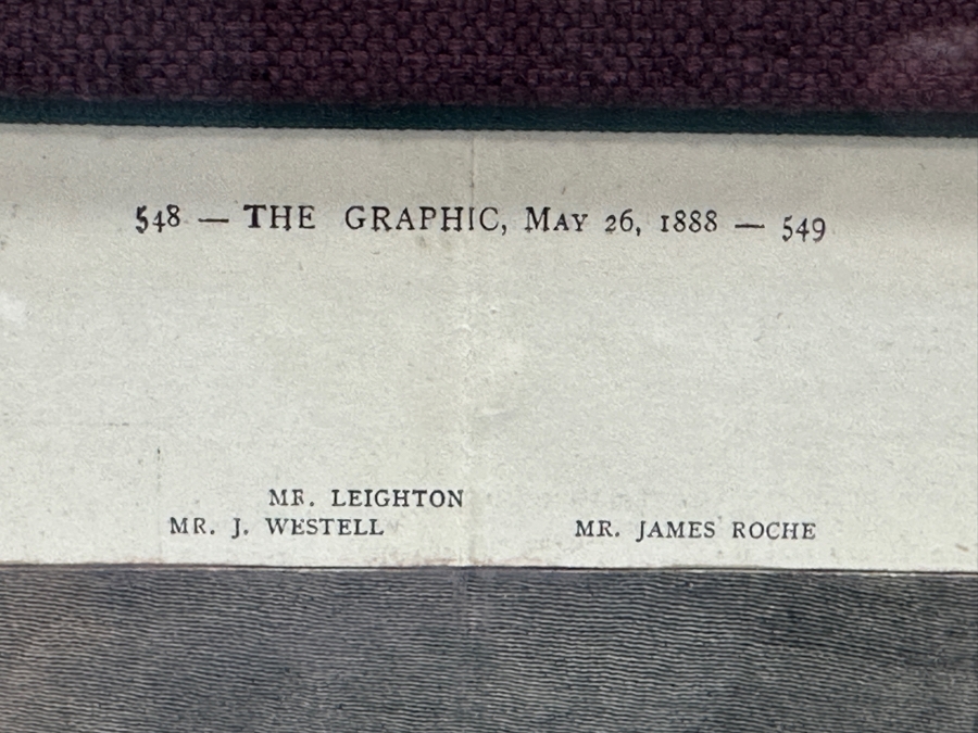 Antique 1888 Engraving Titled 'A Book-Sale At Sotheby's Auction-Room' That Appeared As Centerfold In The Graphic On May 26, 1888 In London Featuring Prominent London Book Dealers 19 X 15 Framed 28.5 X 23 [Photo 10]