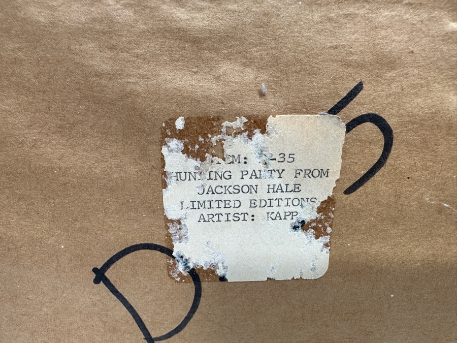 Hand Signed Limited Edition Gary Kapp Print Titled 'Hunting Party From Jackson Hole' 20 X 14 Framed 29 X 22 [Photo 13]