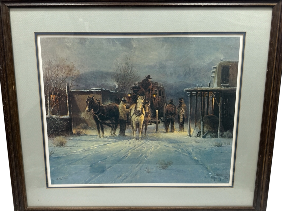 Hand Signed Limited Edition Gerald Harvey Jones Print Titled 'The Early Run' 22 X 18 Framed 31 X 27 [Photo 3]