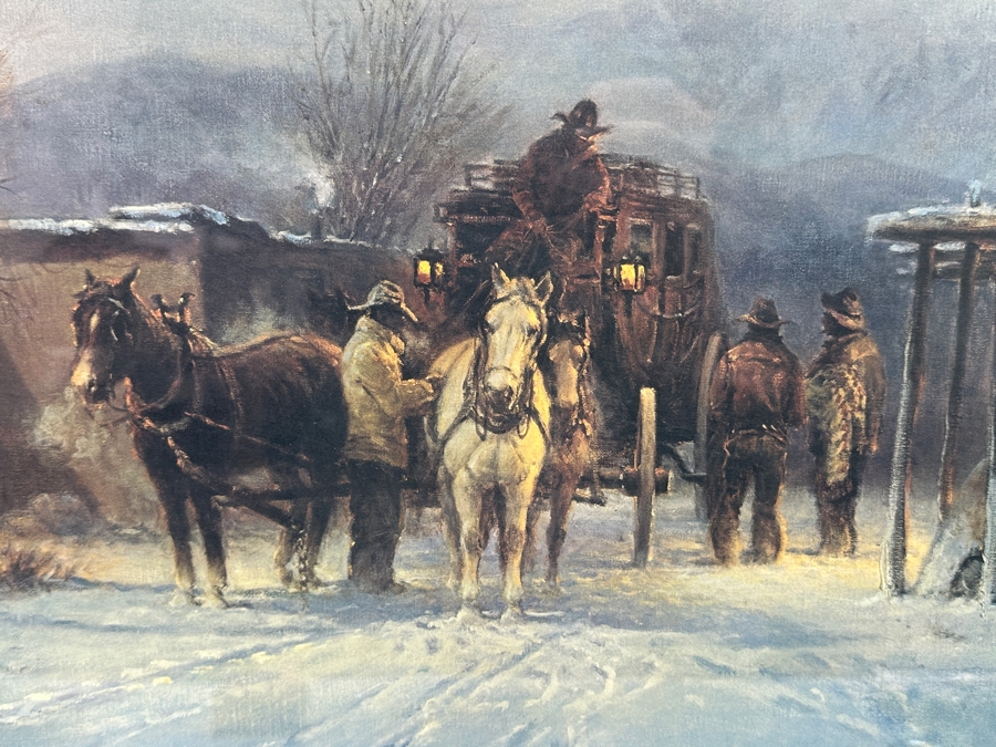 Hand Signed Limited Edition Gerald Harvey Jones Print Titled 'The Early Run' 22 X 18 Framed 31 X 27 [Photo 4]