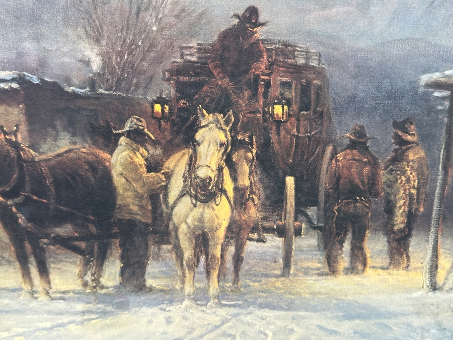 Hand Signed Limited Edition Gerald Harvey Jones Print Titled 'The Early Run' 22 X 18 Framed 31 X 27 [Photo 7]
