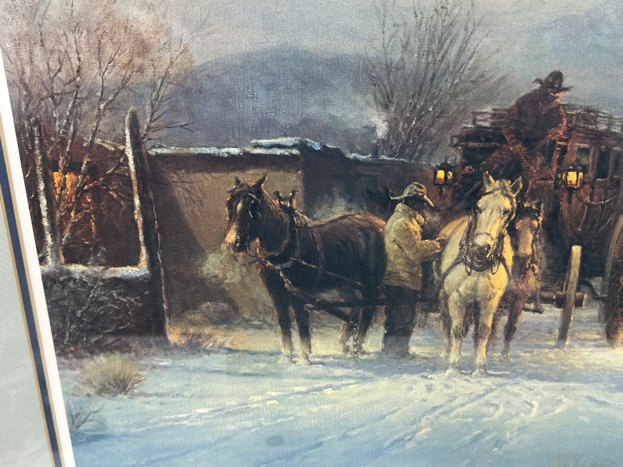 Hand Signed Limited Edition Gerald Harvey Jones Print Titled 'The Early Run' 22 X 18 Framed 31 X 27 [Photo 6]