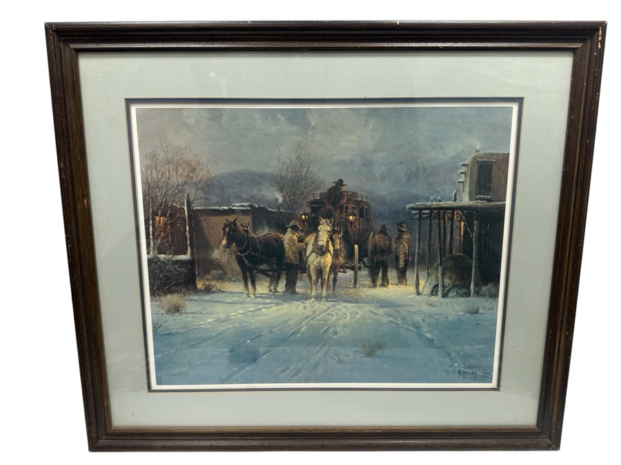 Hand Signed Limited Edition Gerald Harvey Jones Print Titled 'The Early Run' 22 X 18 Framed 31 X 27 [Photo 2]
