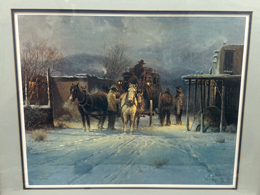 Hand Signed Limited Edition Gerald Harvey Jones Print Titled 'The Early Run' 22 X 18 Framed 31 X 27 [Photo 1]