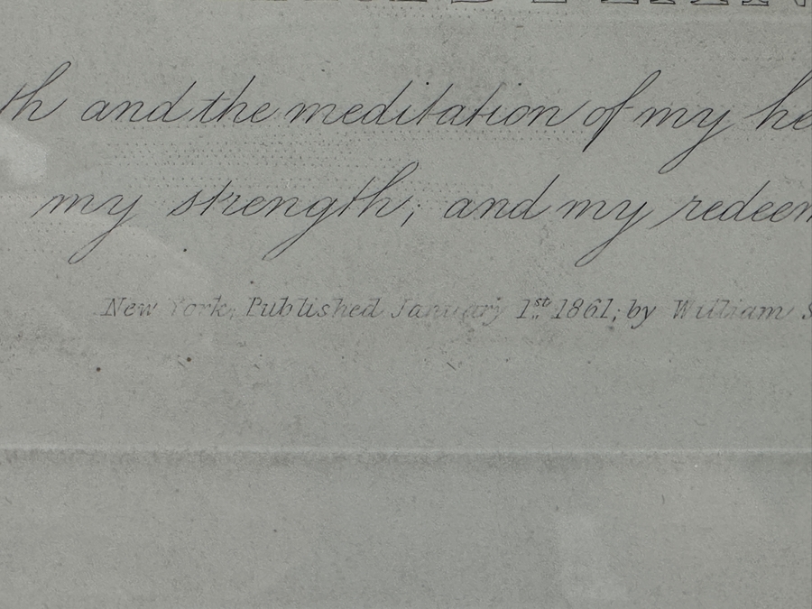 Antique 1861 Engraving By Henry Cousins Based On Painting By H. Merle 'The Christian Maiden' Published By William Schaus New York (Some Water Damage To Top Of Paper) 16 X 20 Framed 26.5 X 35 [Photo 17]