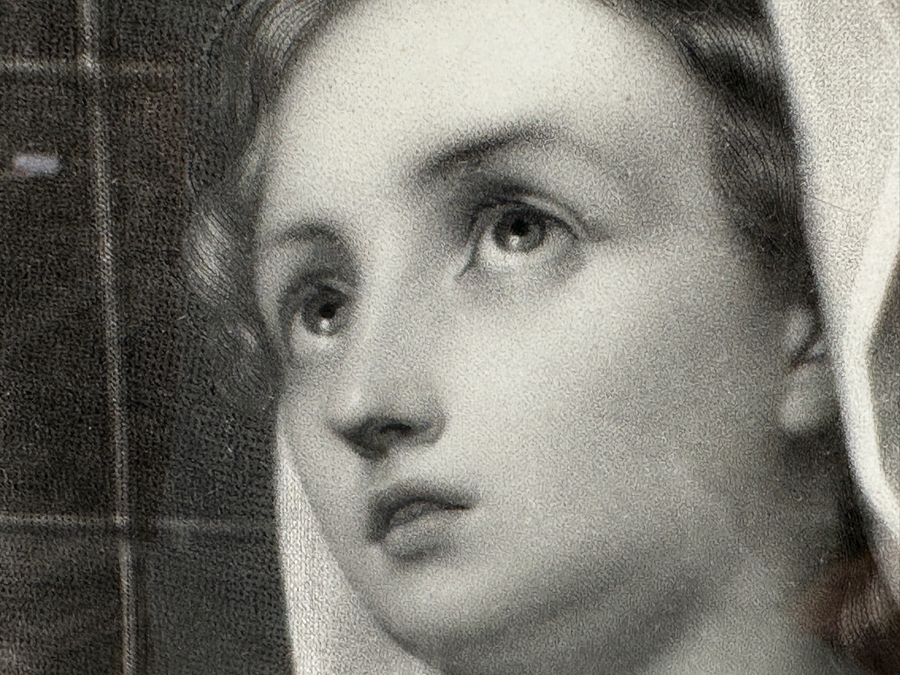 Antique 1861 Engraving By Henry Cousins Based On Painting By H. Merle 'The Christian Maiden' Published By William Schaus New York (Some Water Damage To Top Of Paper) 16 X 20 Framed 26.5 X 35 [Photo 4]