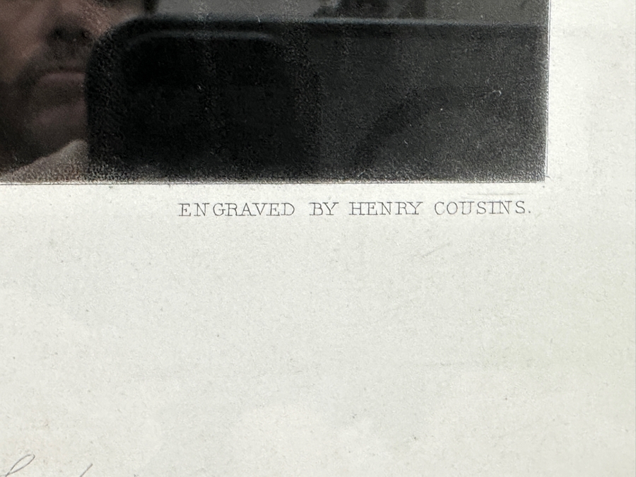 Antique 1861 Engraving By Henry Cousins Based On Painting By H. Merle 'The Christian Maiden' Published By William Schaus New York (Some Water Damage To Top Of Paper) 16 X 20 Framed 26.5 X 35 [Photo 13]