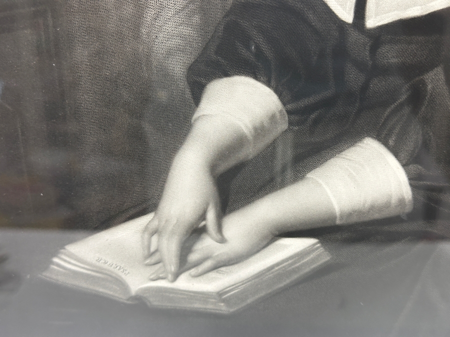 Antique 1861 Engraving By Henry Cousins Based On Painting By H. Merle 'The Christian Maiden' Published By William Schaus New York (Some Water Damage To Top Of Paper) 16 X 20 Framed 26.5 X 35 [Photo 8]